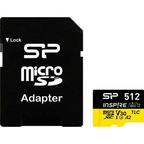 Silicon Power MicroSDXC Card Inspire Class 10 A2 UHS-I U3 V30 512GB w/ Adapter - image 2 of 4