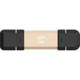 Silicon Power DS72 SSD Stick 2TB USB 3.2 Gen 2 Type-A & Type-C (Gold) - image 2 of 5