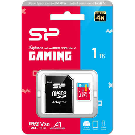 Silicon Power MicroSDXC Card Superior Gaming Class 10 A1 1024GB 1TB w/ Adapter