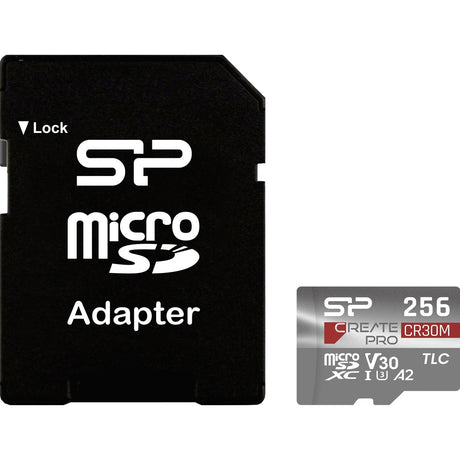 Silicon Power MicroSDXC Card Createpro CR30M Class 10 A2 256GB w/ Adapter - image 2 of 3