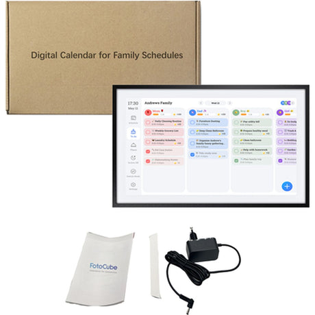 Benel Fotocube 3-IN-1 Digital Photo Frame w/ Calendar PW156-CA Black 15.6 inch
