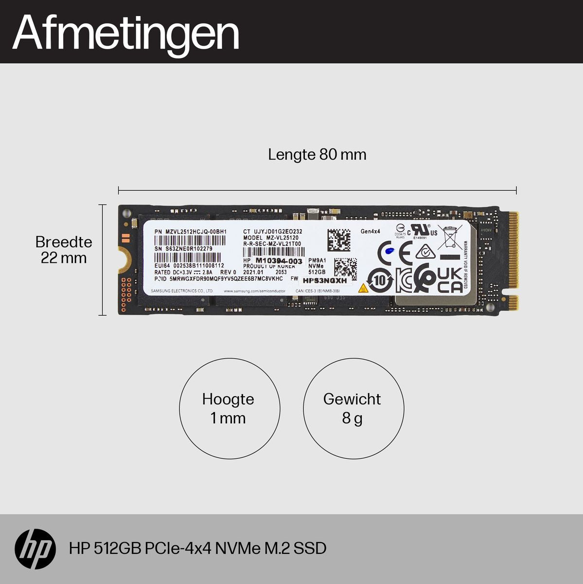 HP 512GB PCIE-4x4 NVMe M.2 SSD EMEA-Intl