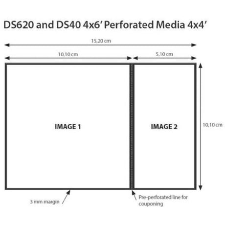 DNP Paper 2 400st 10x15 Perforated 10x10cm - DS-620 - image 4 of 5