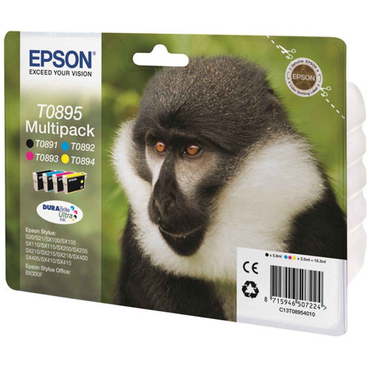 Epson T0895 Multipack 4-Coloursdurabrite Ultra Ink Aap - image 2 of 3