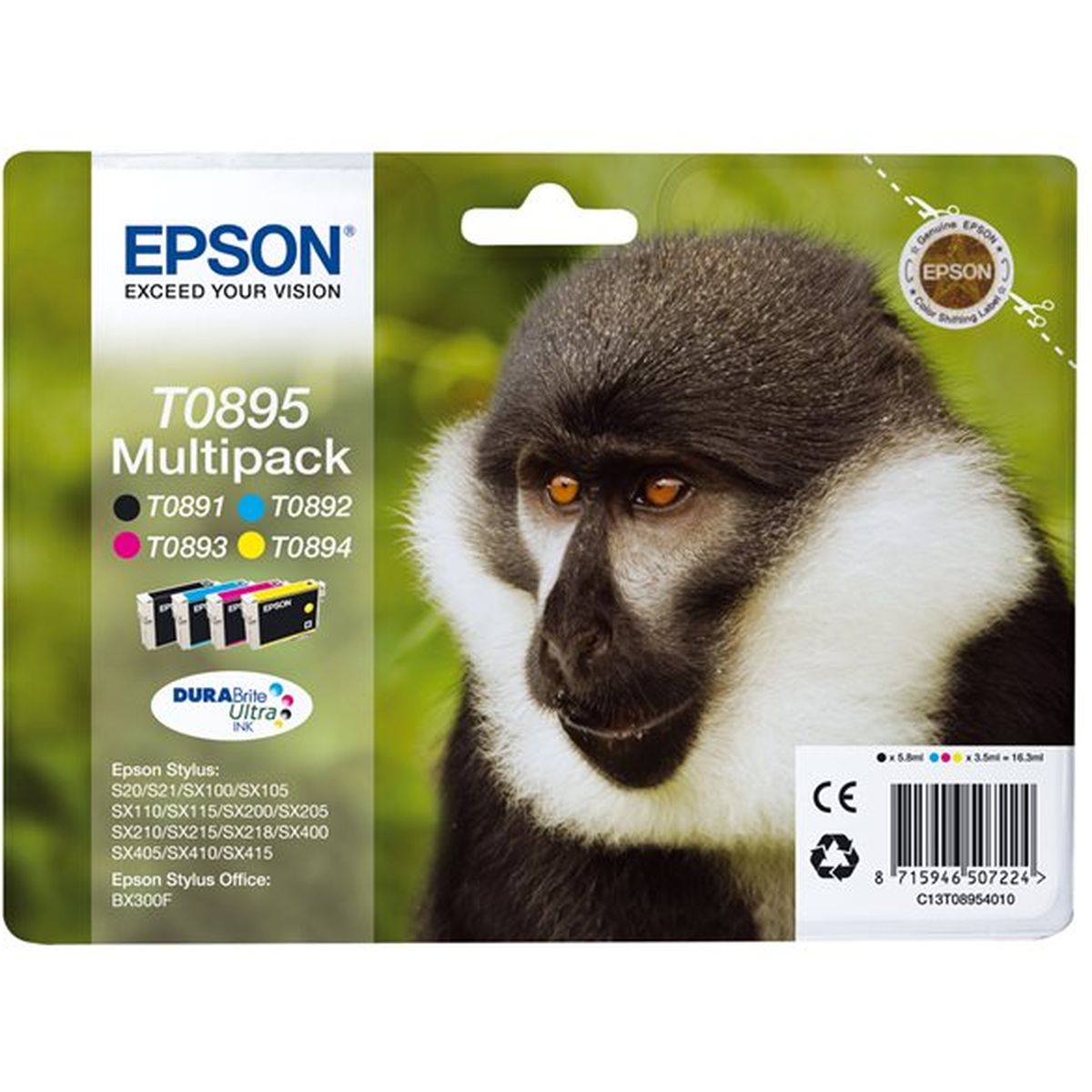 Epson T0895 Multipack 4-Coloursdurabrite Ultra Ink Aap - image 3 of 3