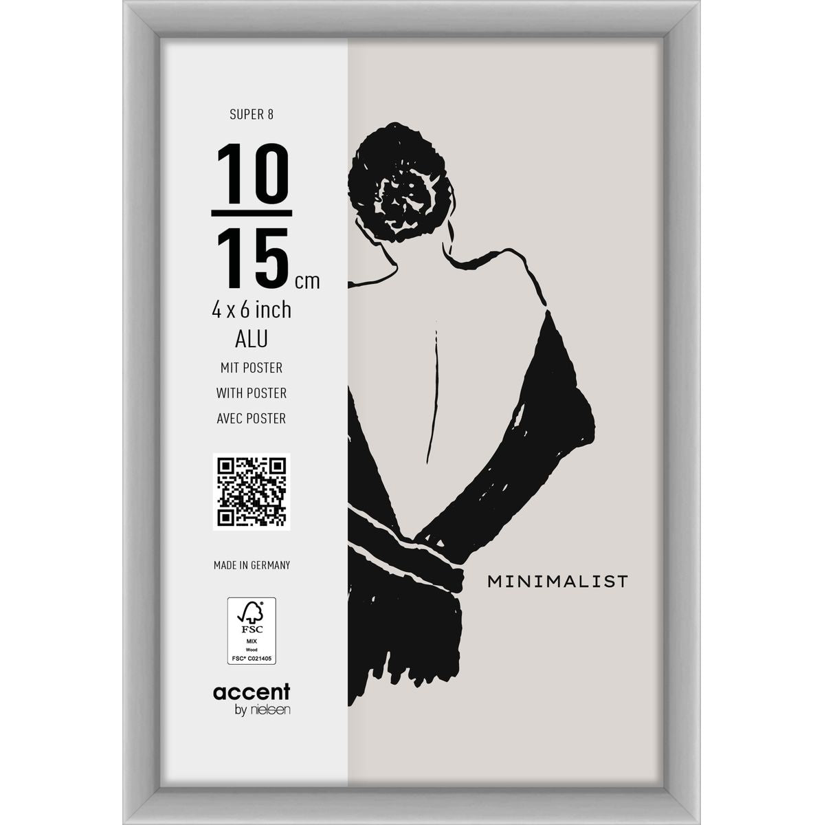 Nielsen Photo Frame 5411124 Super 8 Matt Silver 10x15 cm