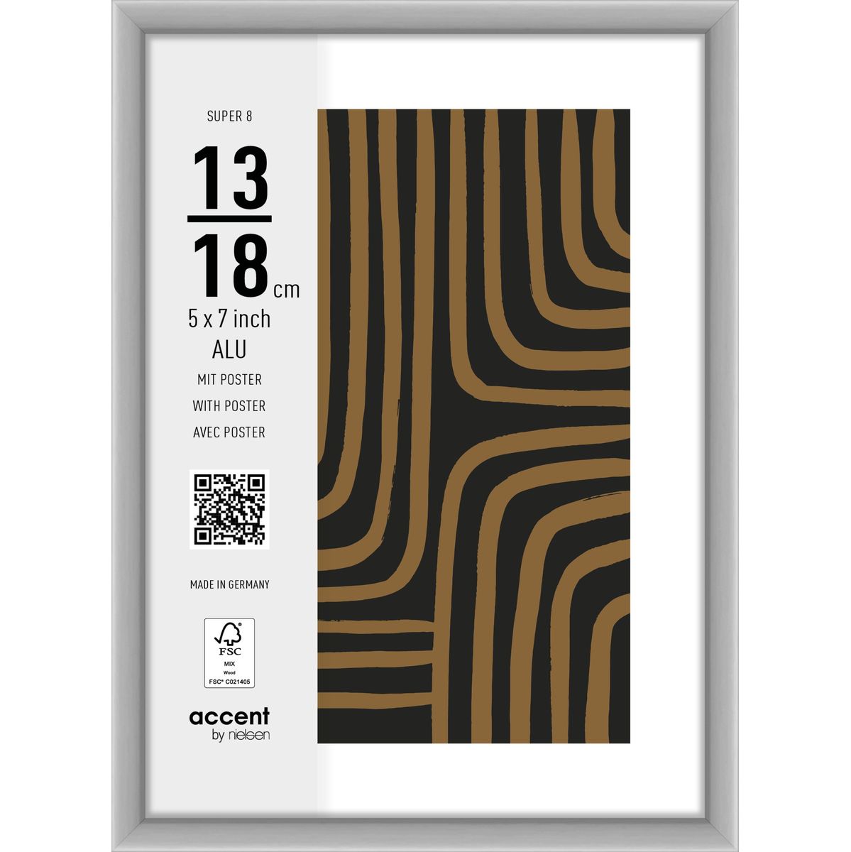 Nielsen Photo Frame 5432124 Super 8 Matt Silver 13x18 cm