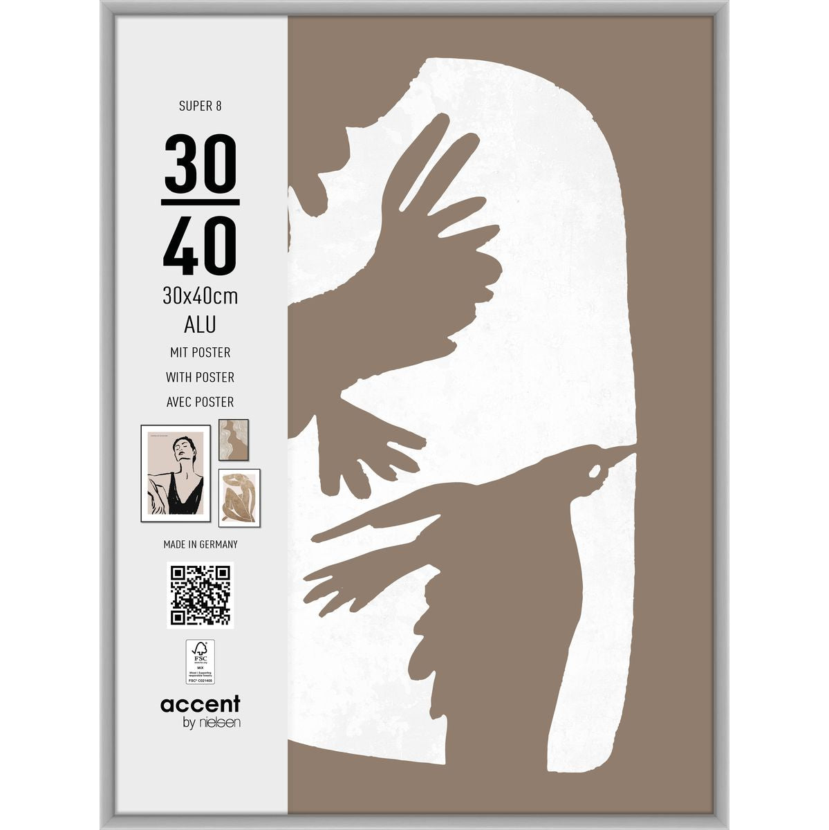 Nielsen Photo Frame 5430124 Super 8 Matt Silver 30x40 cm