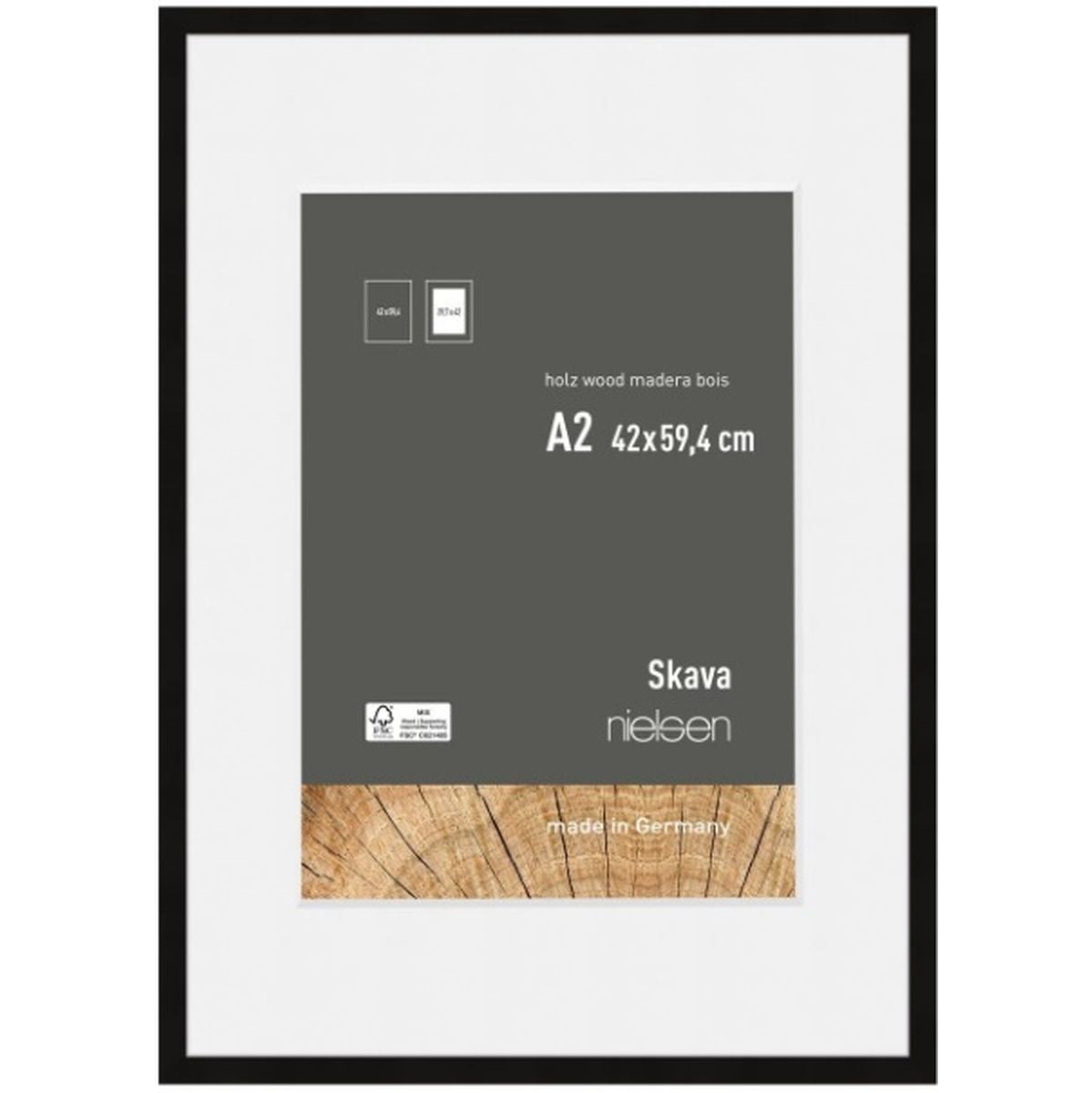 Nielsen Photo Frame 6341100 Skava Black A2 42x59.4 cm