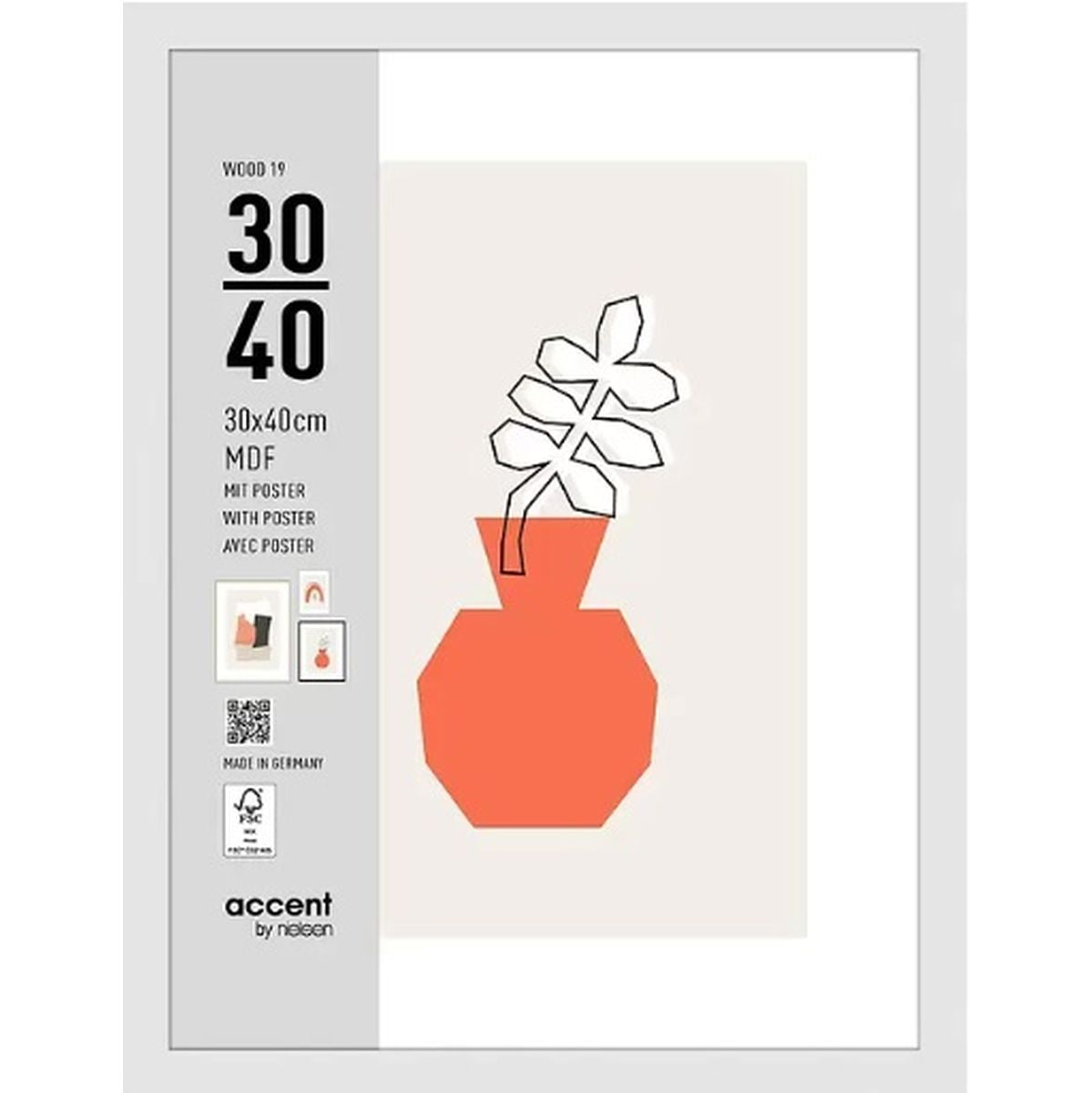 Nielsen Photo Frame 3230202 Wood 19 White 30x40 cm