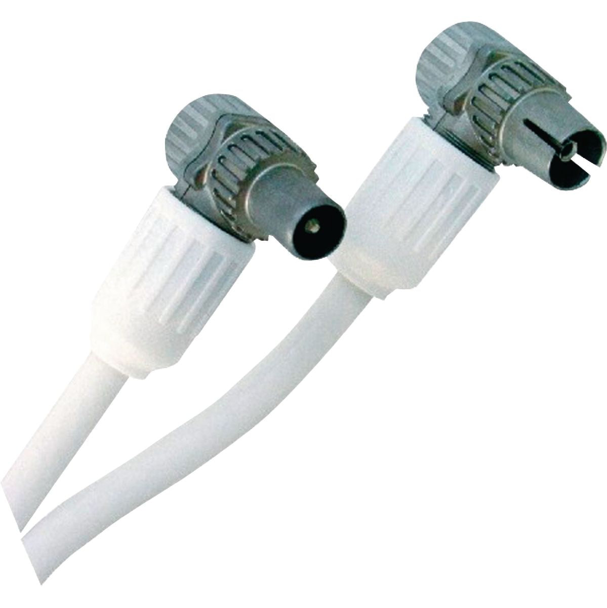 Hirschmann Coaxial Cable Coax Male (IEC) - Coax Female (IEC) Angled 5.00 M White