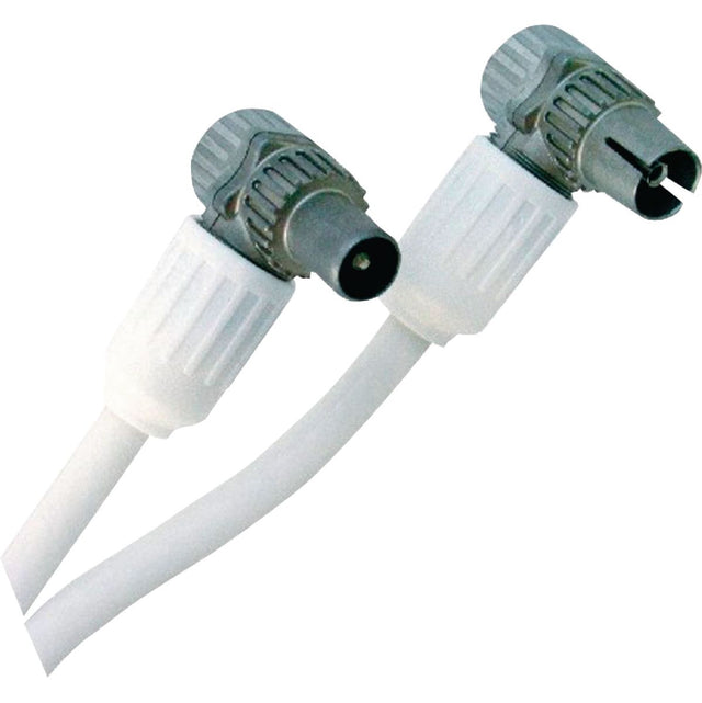 Hirschmann Coaxial Cable Coax Male (IEC) - Coax Female (IEC) Angled 5.00 M White
