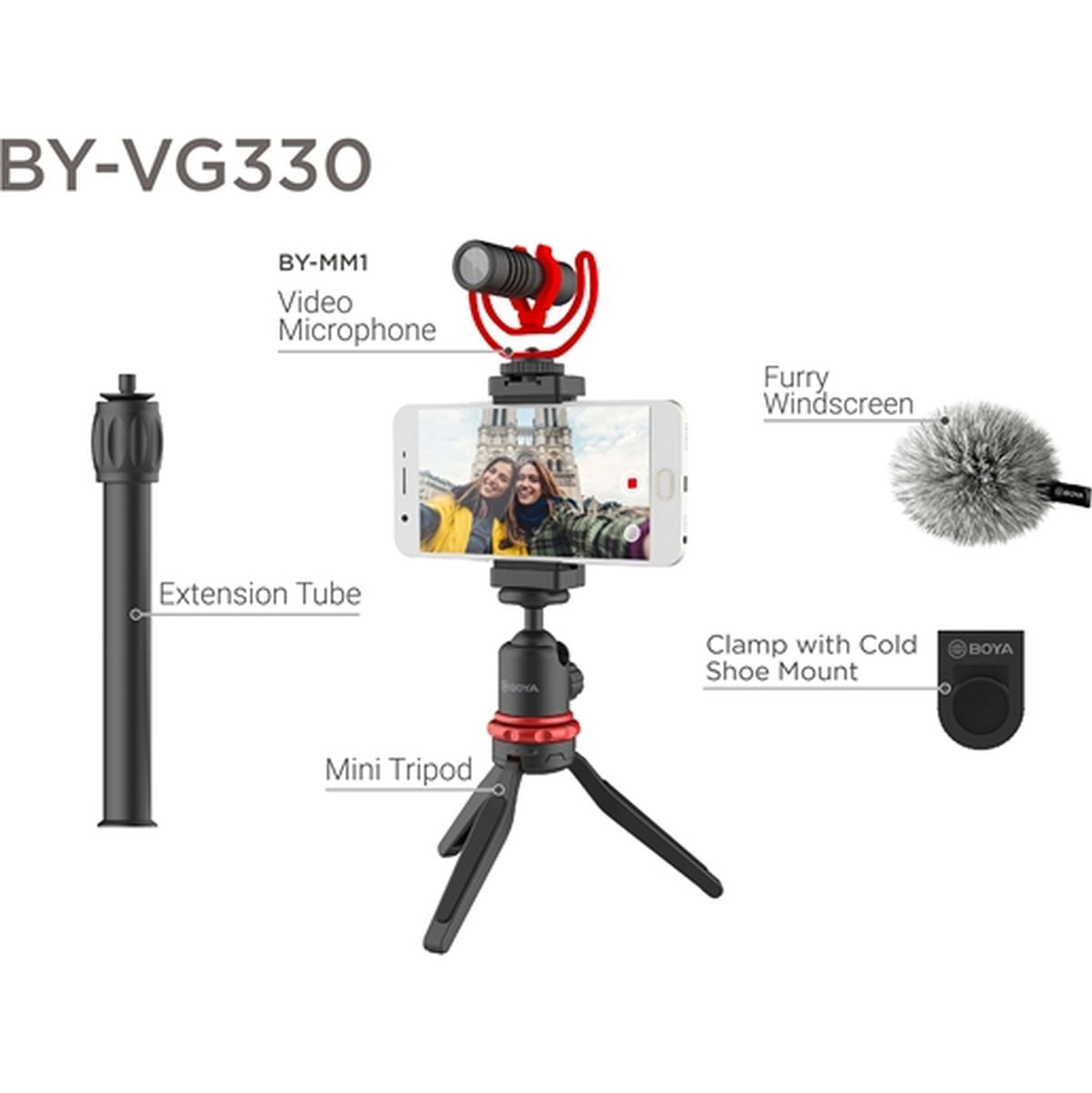 Boya BY-VG330 Vlogging Kit w/ BY-MM1 And Smartphone Holder - image 5 of 5