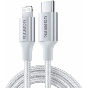 Ugreen USB-C to Lightning M/M Cable Aluminum Shell Braided 1m (Silver) 70523