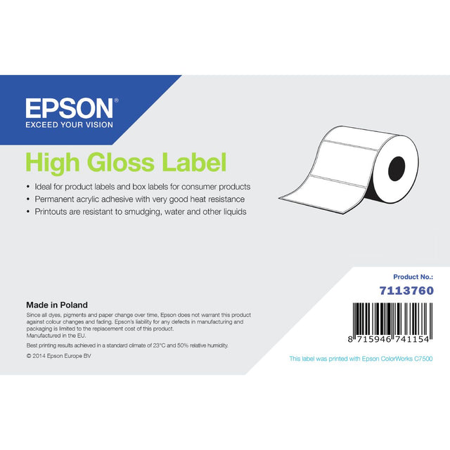 Epson High Gloss Label Die-Cut Roll 102mm X 15
