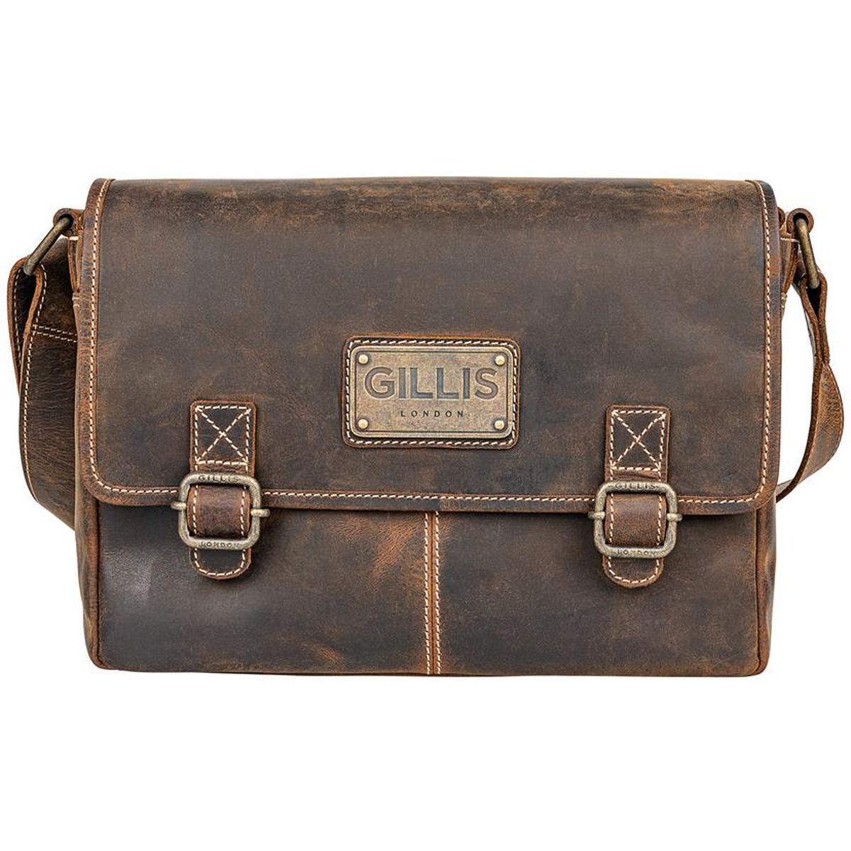 Gillis London TRFLGR Leather Photo Shoulder Bag Vint BRWN - image 2 of 5