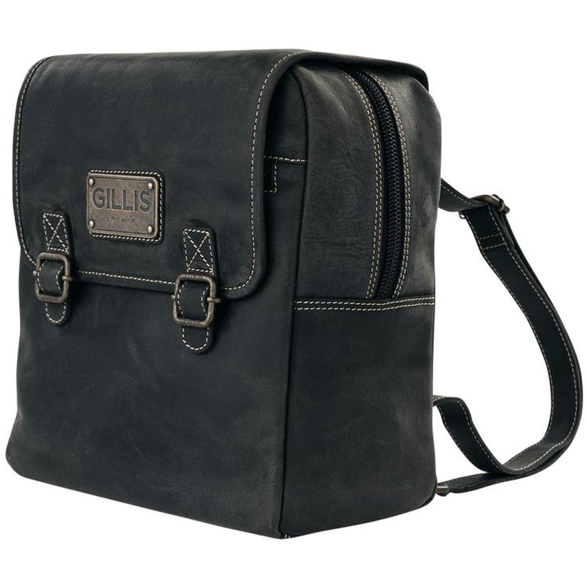 Gillis London Trafalgar Knapsack Leather Vintage Black - image 2 of 5
