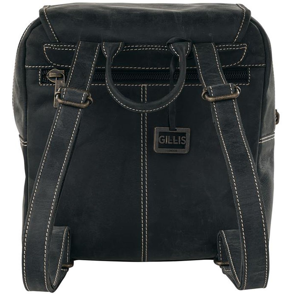 Gillis London Trafalgar Knapsack Leather Vintage Black - image 3 of 5