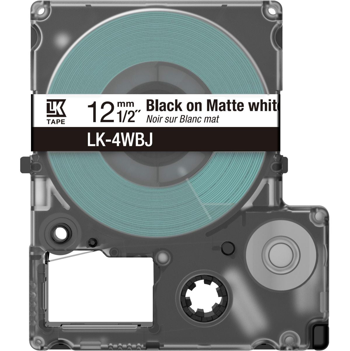 Epson Matte White/Black 12mm LK-4WBJ