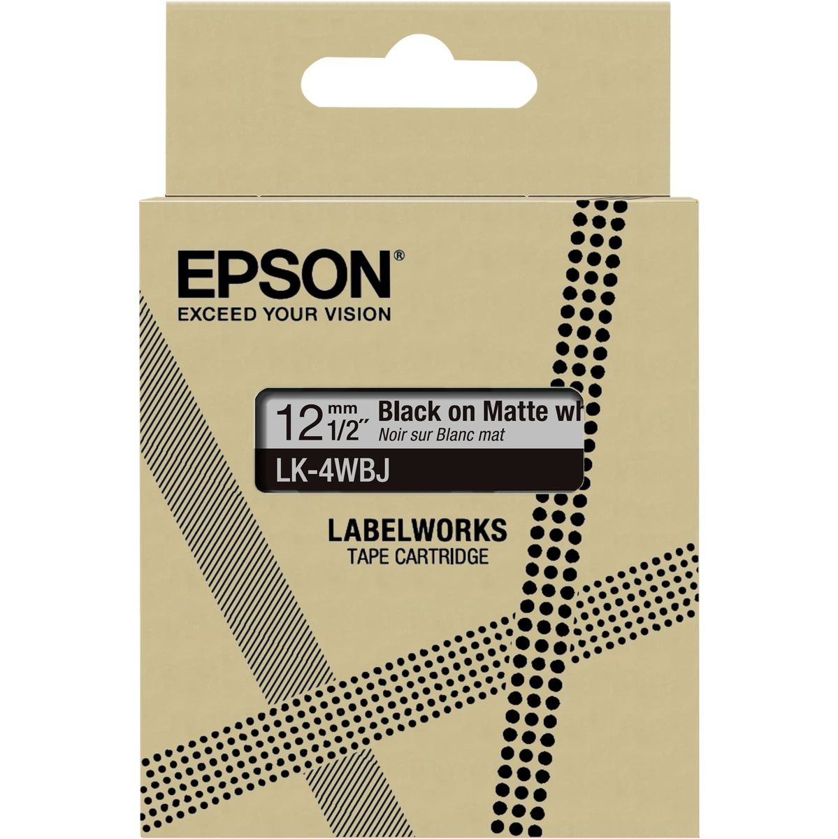 Epson Matte White/Black 12mm LK-4WBJ - image 2 of 2