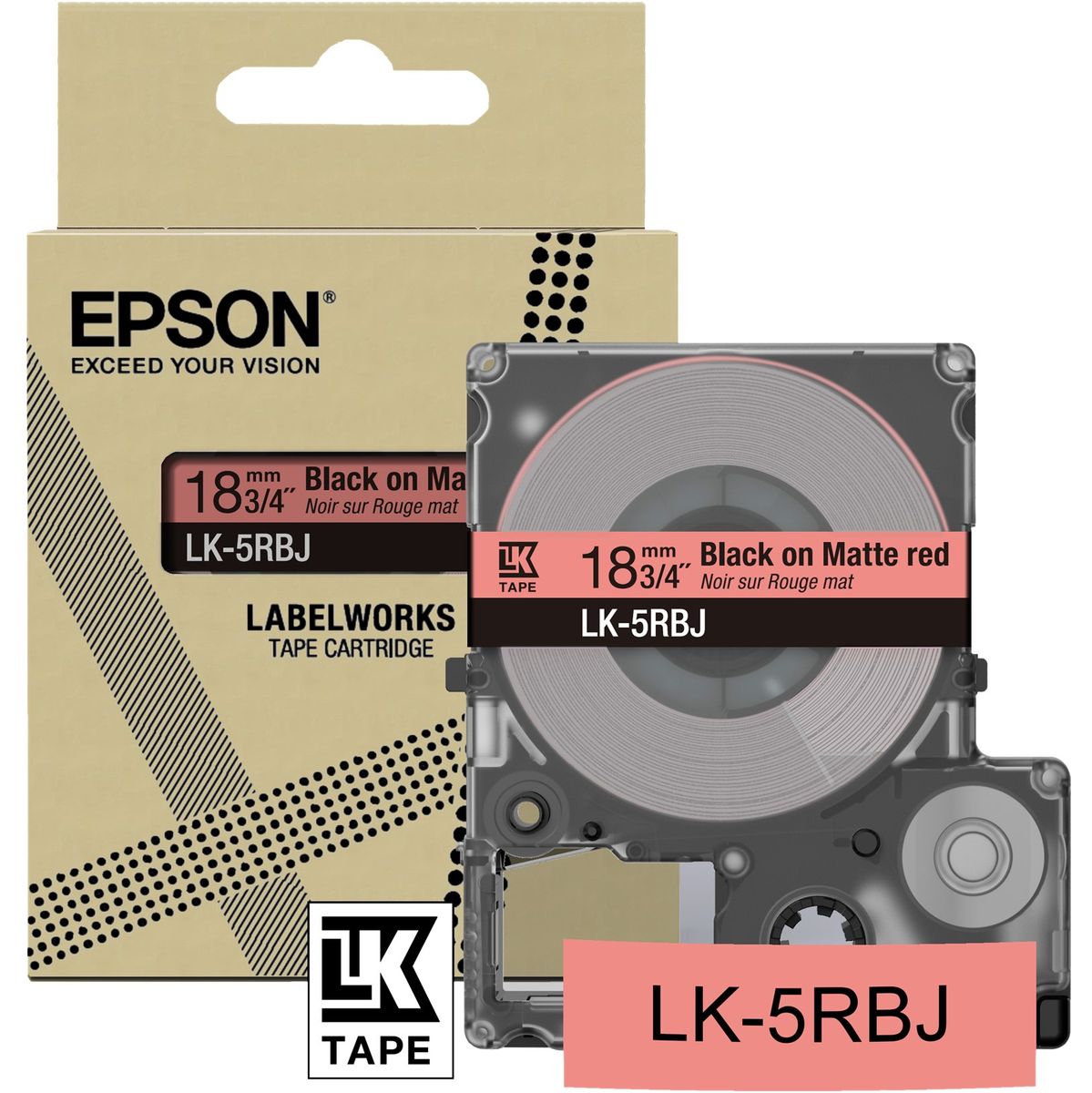 Epson Matte Red/Black 18mm LK-5RBJ