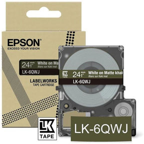 Epson Matte Khaki/White 24mm LK-6QWJ