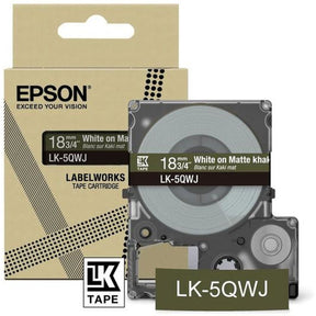 Epson Matte Khaki/White 18mm LK-5QWJ