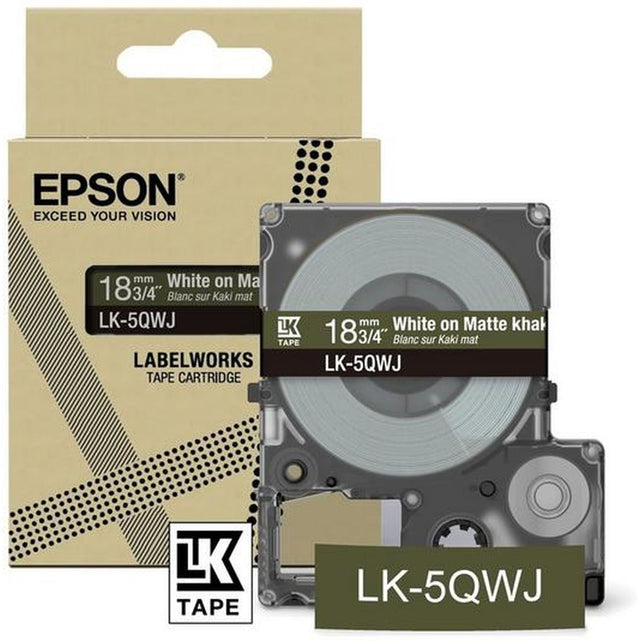 Epson Matte Khaki/White 18mm LK-5QWJ