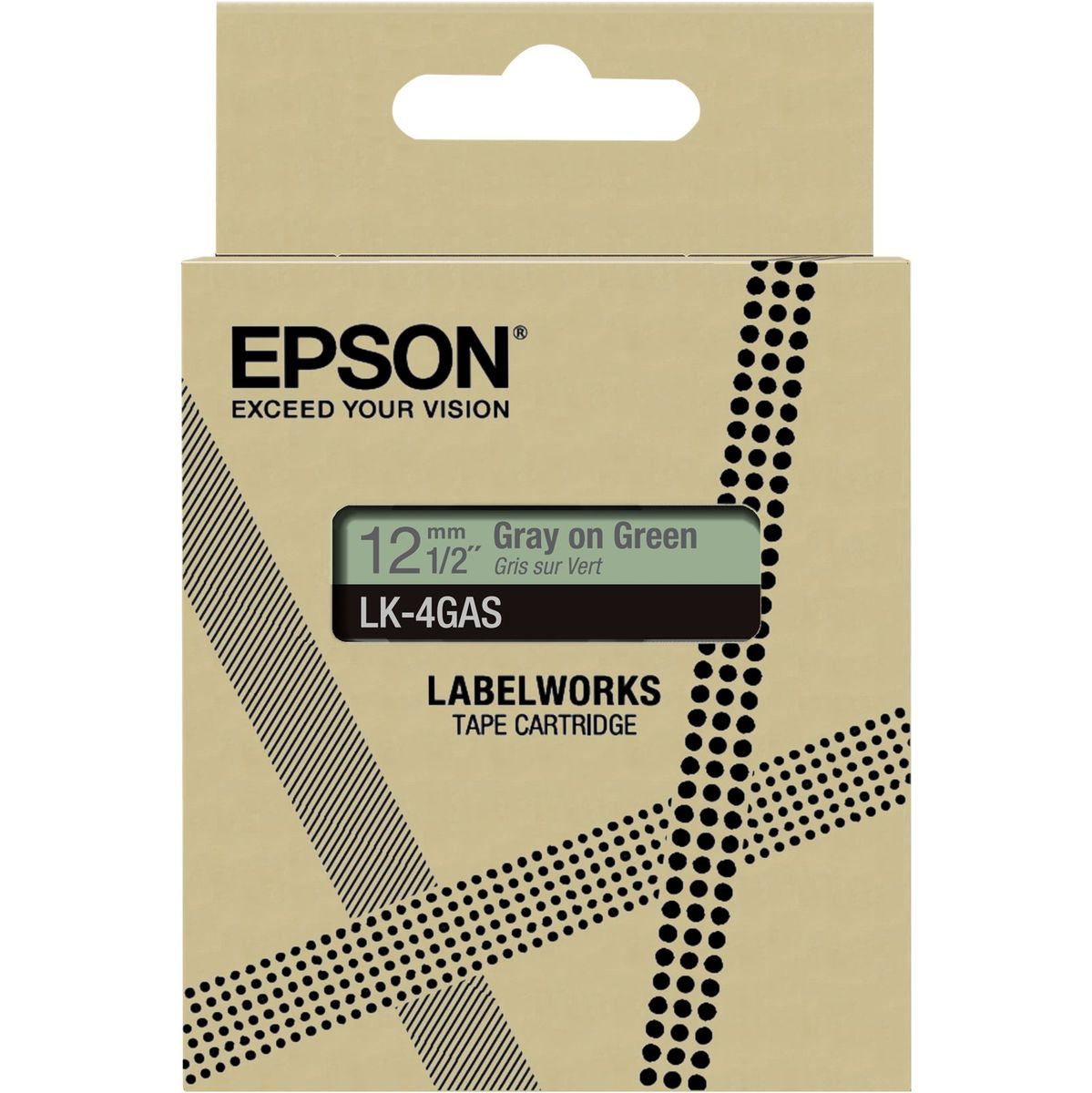Epson Soft Green/Grey 12mm LK-4GAS - image 2 of 2