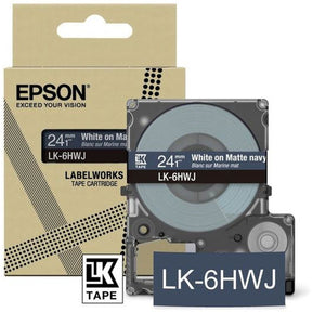 Epson Matte Navy/White 18mm LK-5HWJ