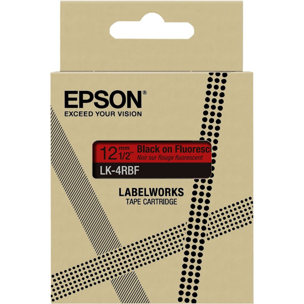 Epson Fluorescent Red/Black 12mm LK-4RBF - image 2 of 2