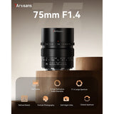 7Artisans 75mm f/1.4 - FullFrame - Canon RF-Mount - Black - image 4 of 5