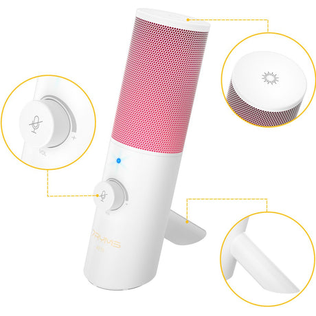 7Ryms AT10 USB Microphone w/ RGB White - image 2 of 2