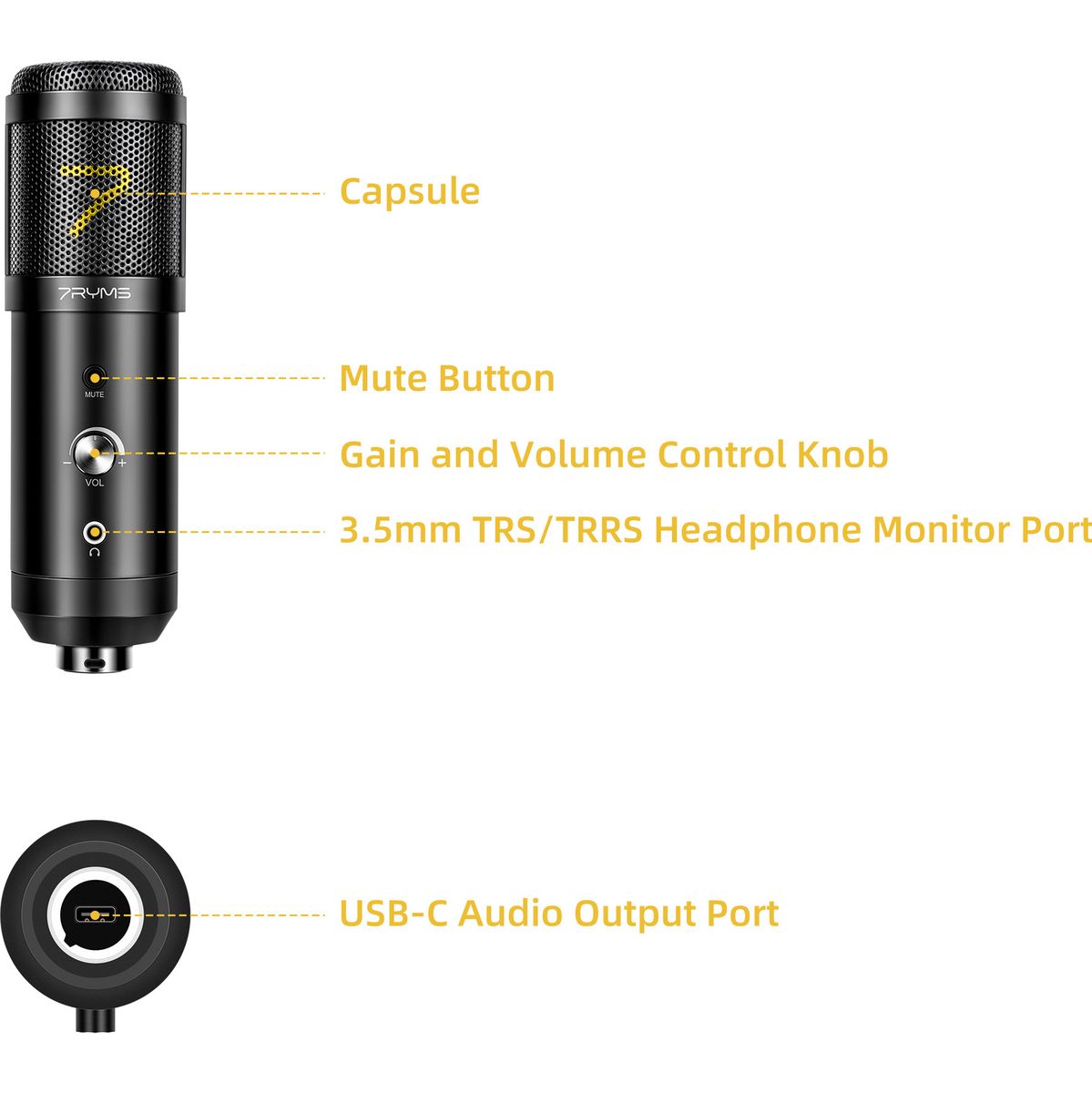 7Ryms AU01-K1 USB Microphone Kit w/ Microphone Arm + Pop Filter - image 2 of 2