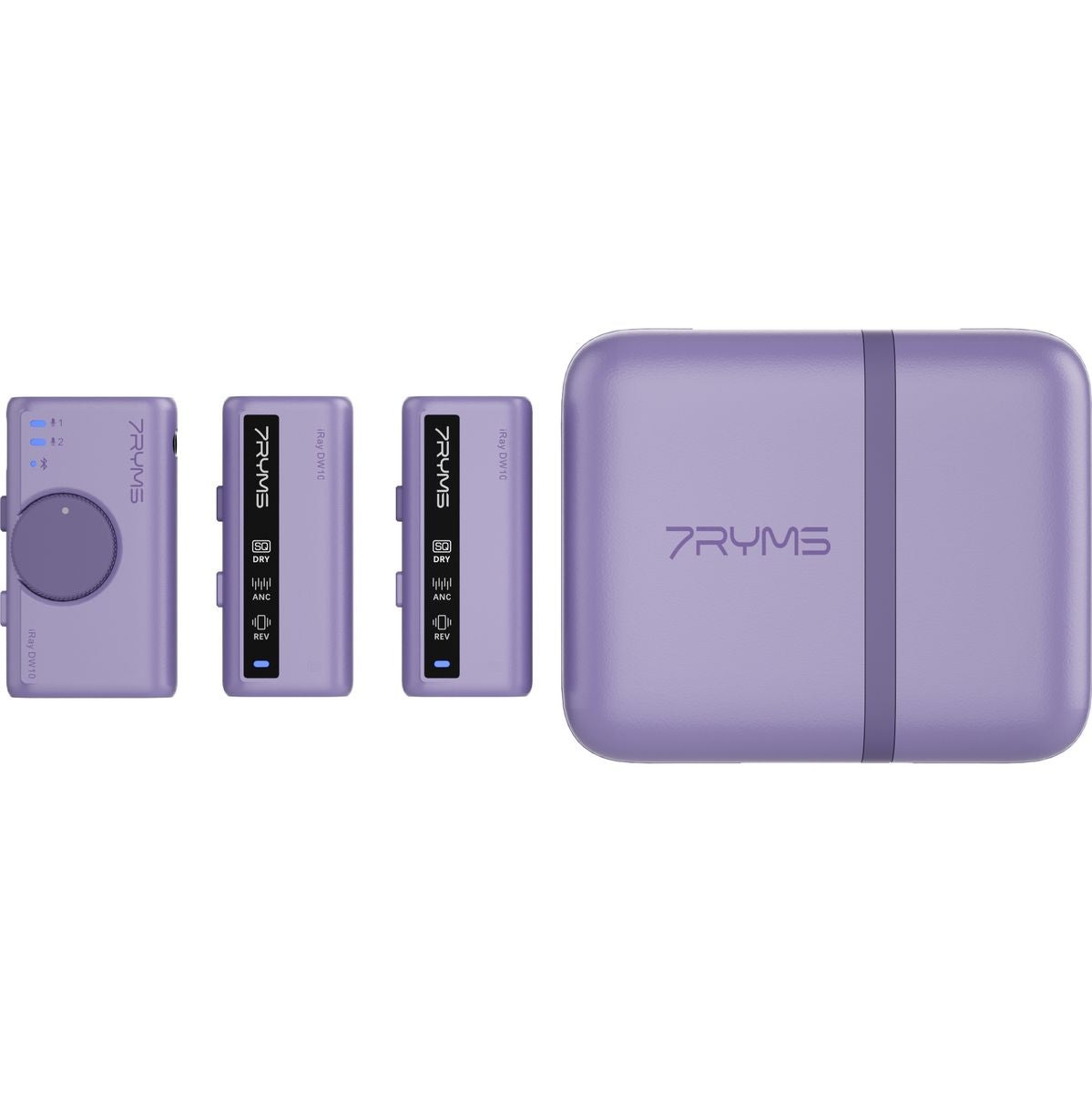 7Ryms iRay DW10 Wireless Microphone 2 Transmitters + Case Purple