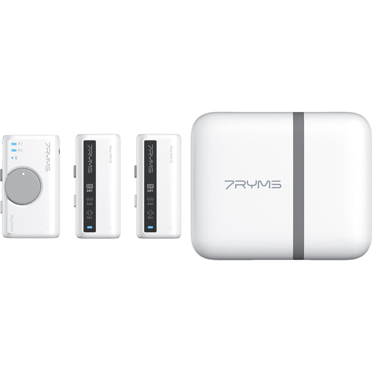 7Ryms iRay DW10 Wireless Microphone 2 Transmitters + Case White