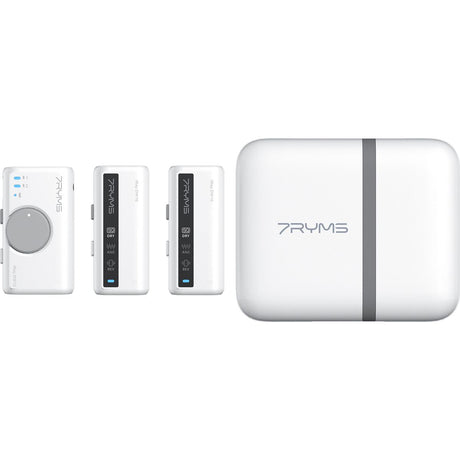 7Ryms iRay DW10 Wireless Microphone 2 Transmitters + Case White