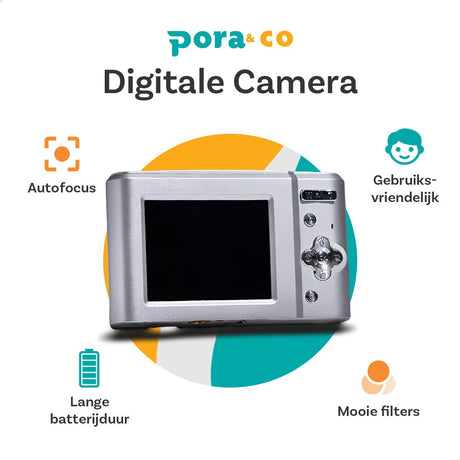 Pora&Co Digital Camera - Inclusief 32 GB Memory Card - Silver - image 3 of 5