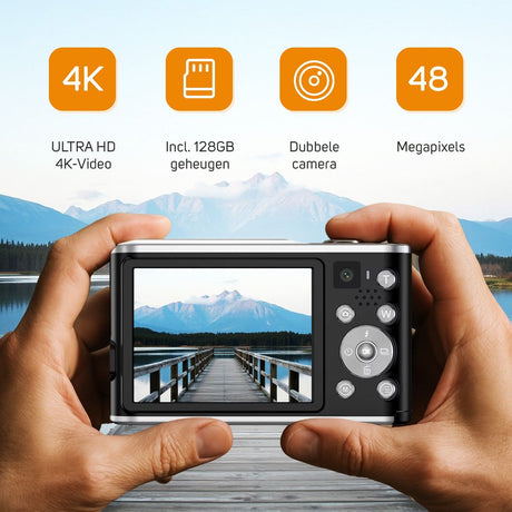 Pora&Co Digital Camera 4K - Inclusief Memory Card - Black - image 3 of 5