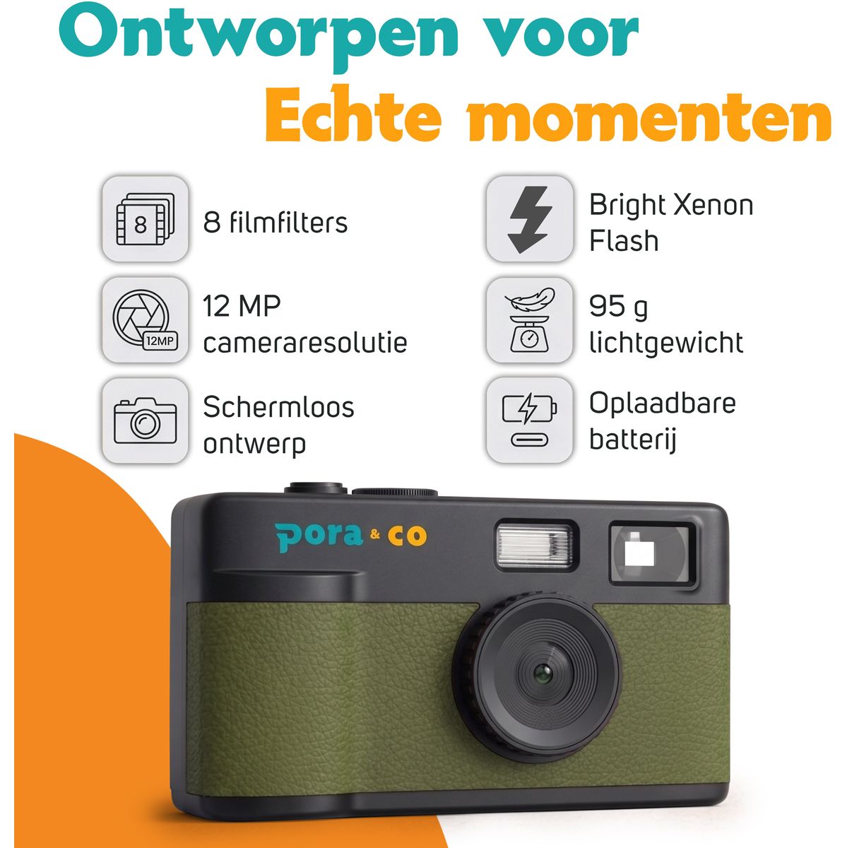 Pora&Co Digital Camera - Retro - Green - image 5 of 5