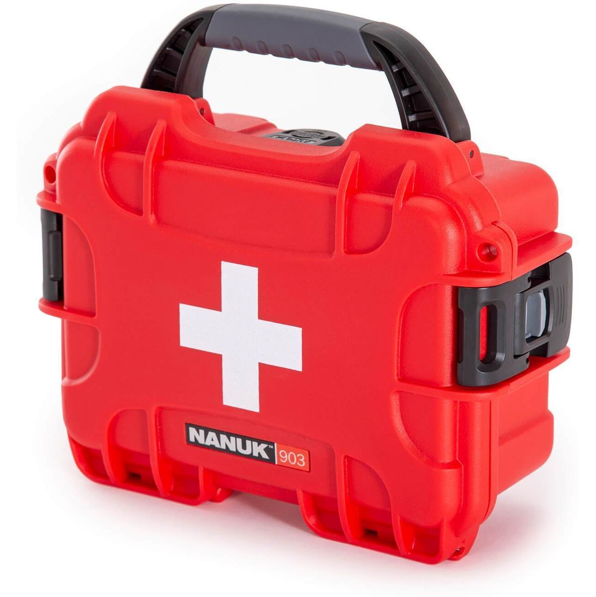 Nanuk Case 903 Empty w/ First Aid Logo Red Interior 188x124x79mm