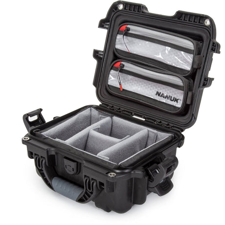 Nanuk 905 Case w/ Lid Org. w/ Divider Black Pro Photo Kit Case