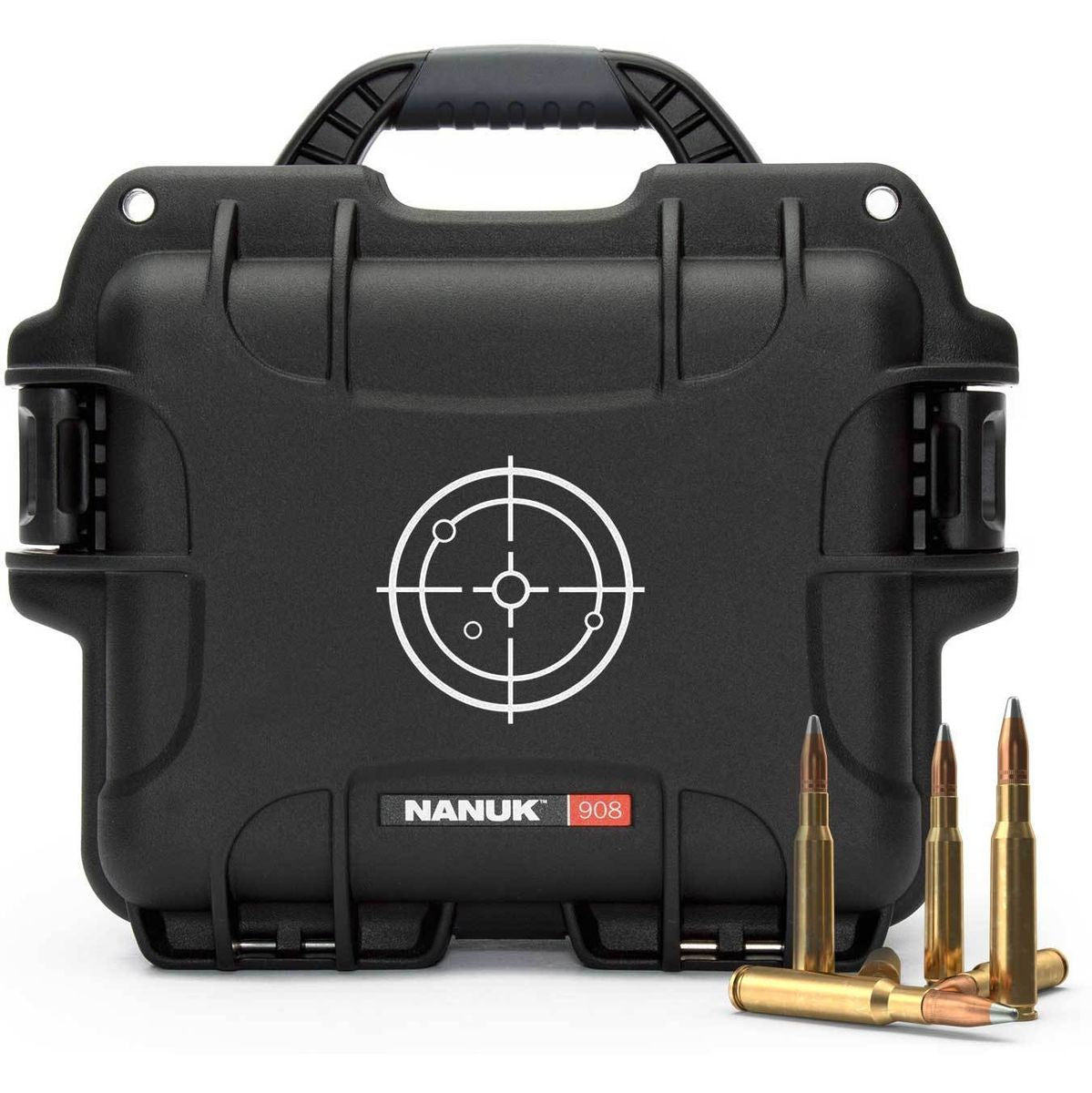 Nanuk Case 908 Empty w/ White Target Logo Black Interior 241x191x191mm