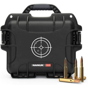 Nanuk Case 908 Empty w/ White Target Logo Black Interior 241x191x191mm
