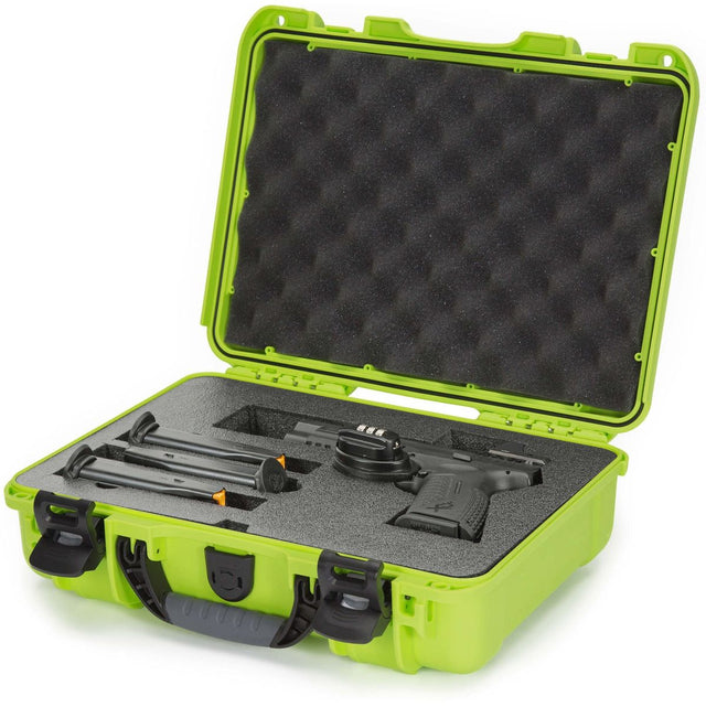 Nanuk 910 Pistol Optic Ready Case Lime Interior 335x234x97mm