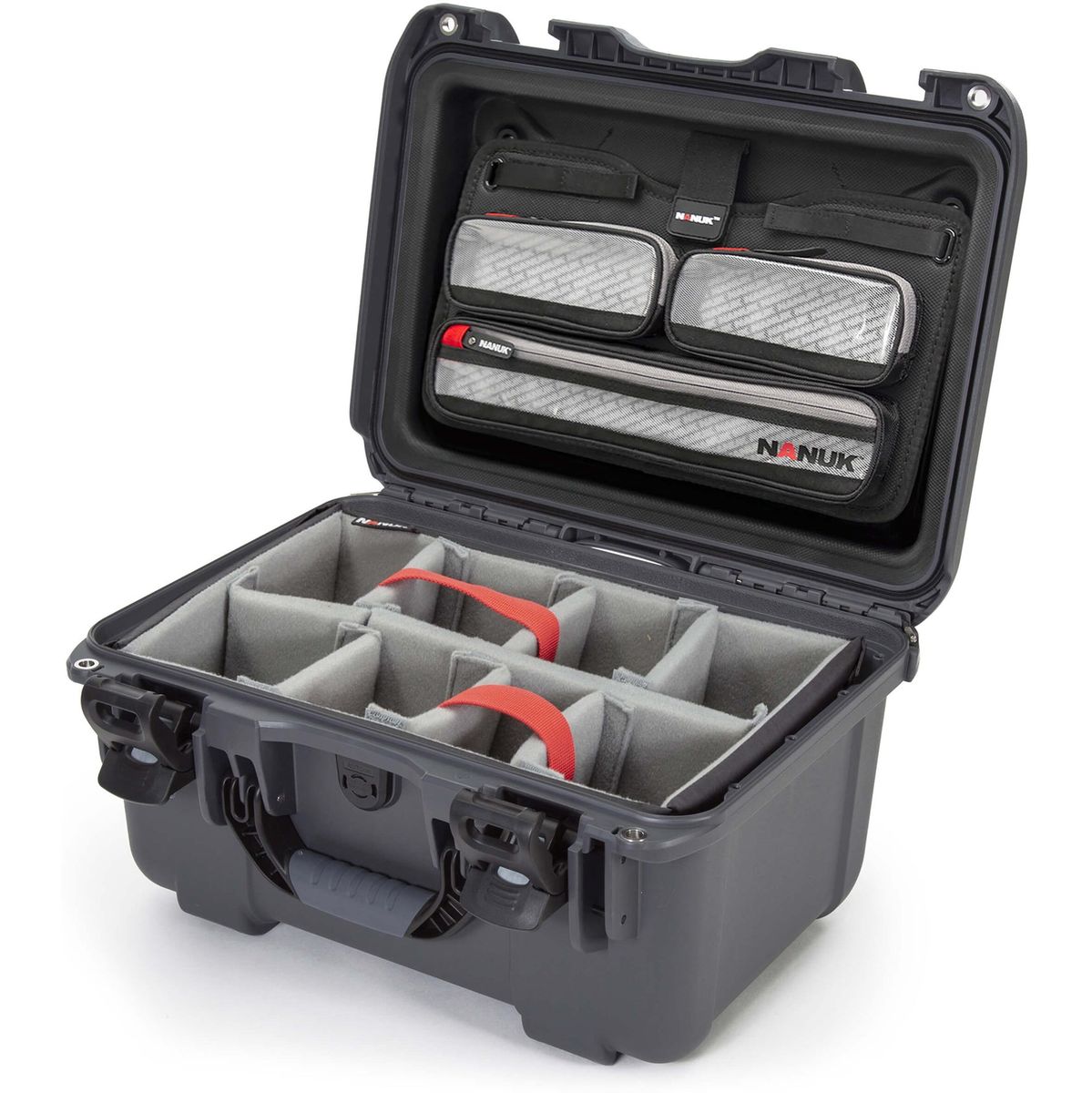 Nanuk Case w/ Lid Org. w/ Div Graphite Pro Photo Kit Case Interior 376x246x193mm