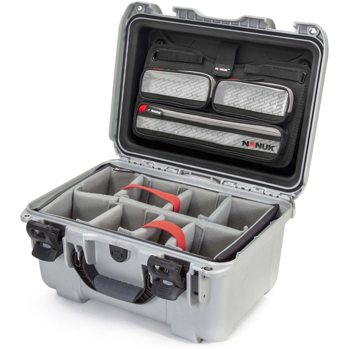 Nanuk Case w/ Lid Org. w/ Div Silver Pro Photo Kit Case Interior 376x246x193mm