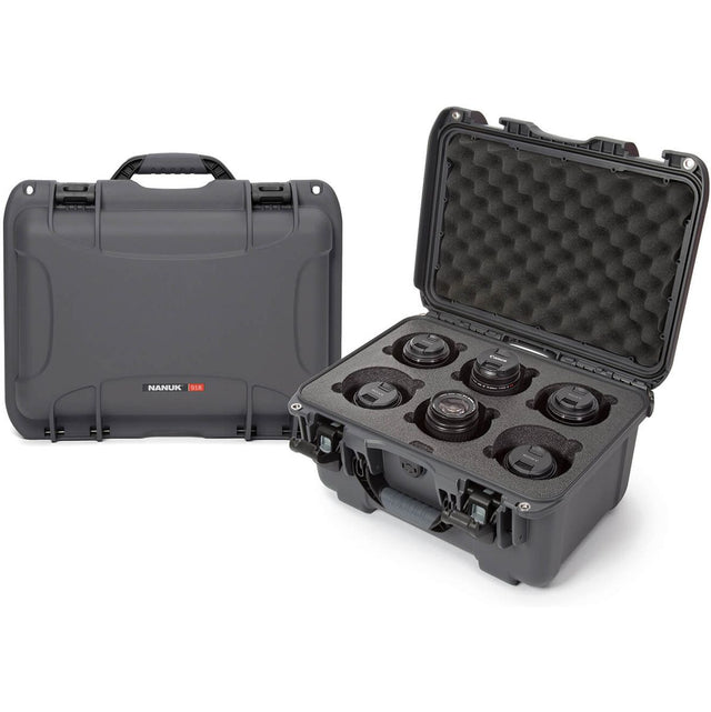 Nanuk Case w/ Foam Insert For 6 Lens Graphite Interior 376x246x193mm