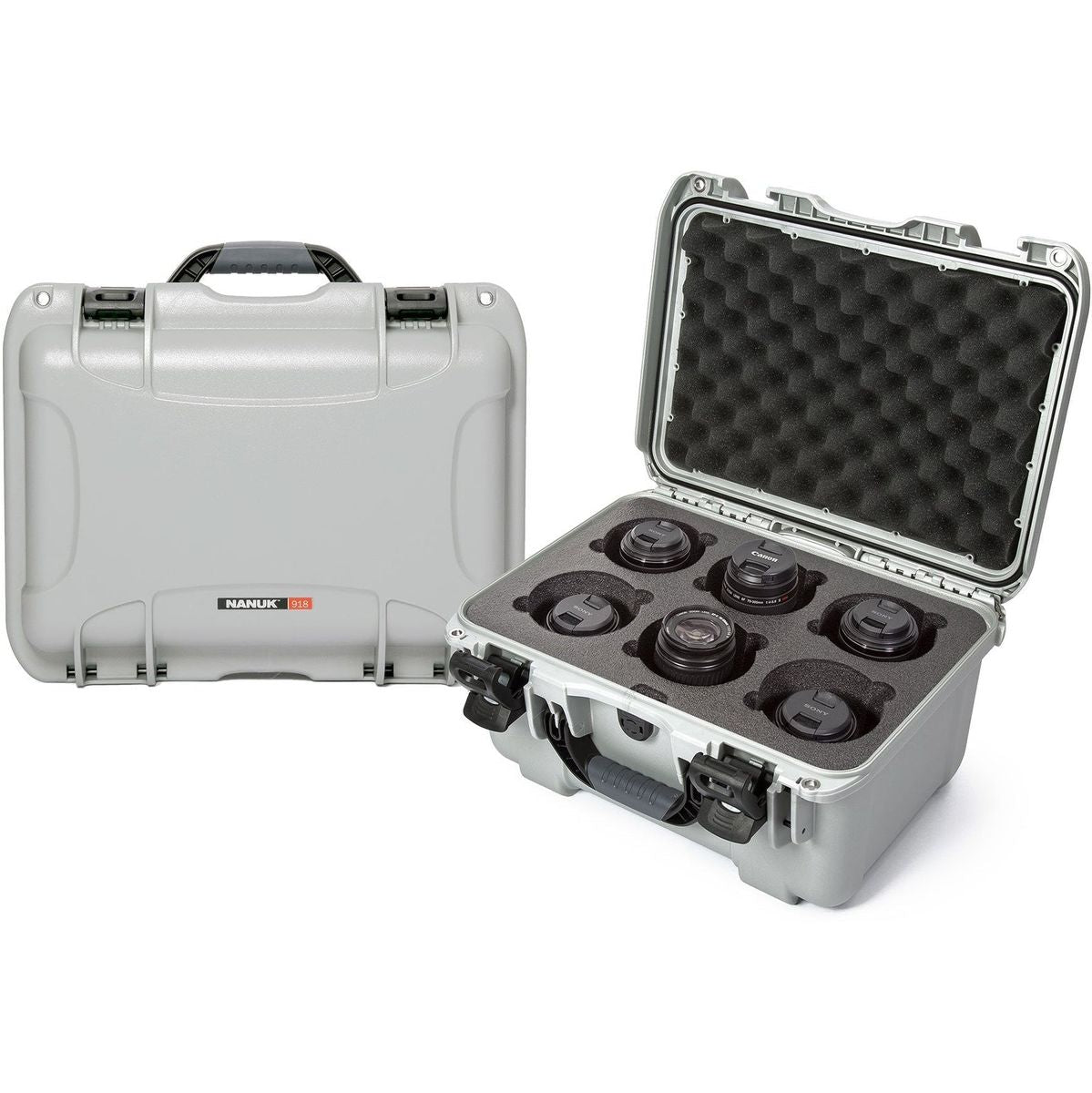 Nanuk Case w/ Foam Insert For 6 Lens Silver Interior 376x246x193mm