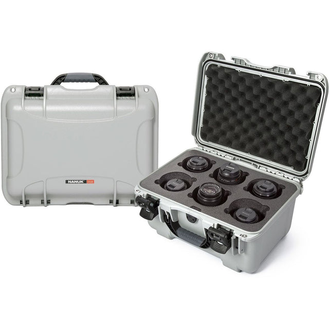 Nanuk Case w/ Foam Insert For 6 Lens Silver Interior 376x246x193mm